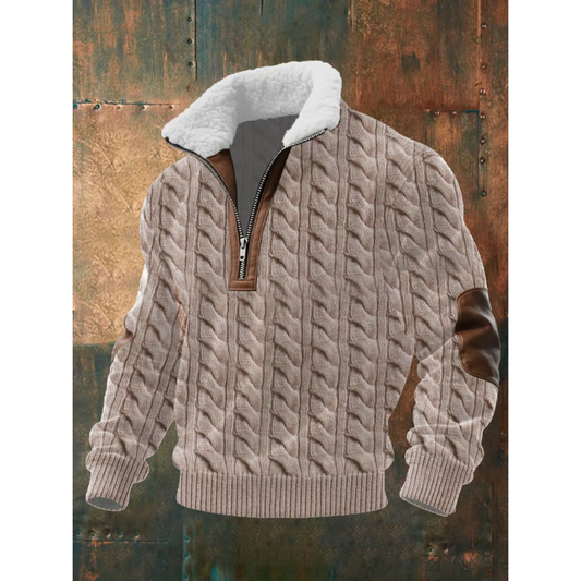 Jersey polar cuello alto hombre con cremallera