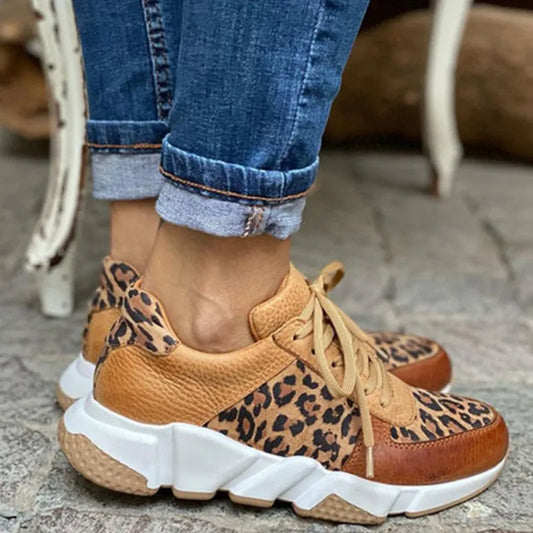 Zapatillas leopardo mujer cómodas con amortiguación