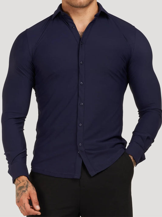 Camisa vestir hombre elástica antiarrugas