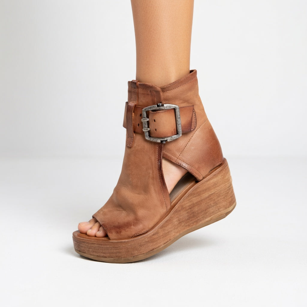 Amélie | Botines de Cuña Abiertos Estilo Moderno