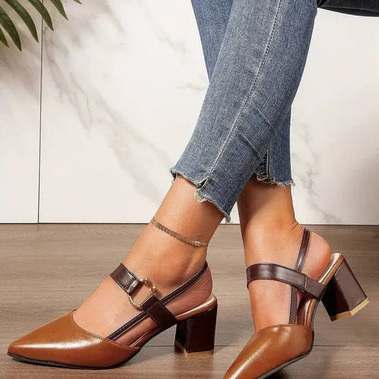 Zapatos tacón bloque mujer cómodos plantilla acolchada