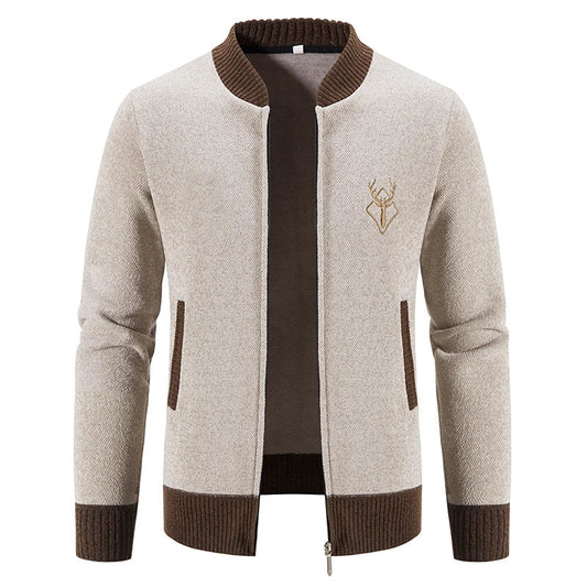 Chaleco punto hombre con detalle otoñal cálido