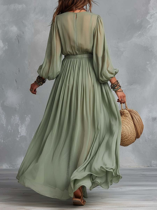 Élodine | Vestido Maxi Bohemio con Estampado Floral
