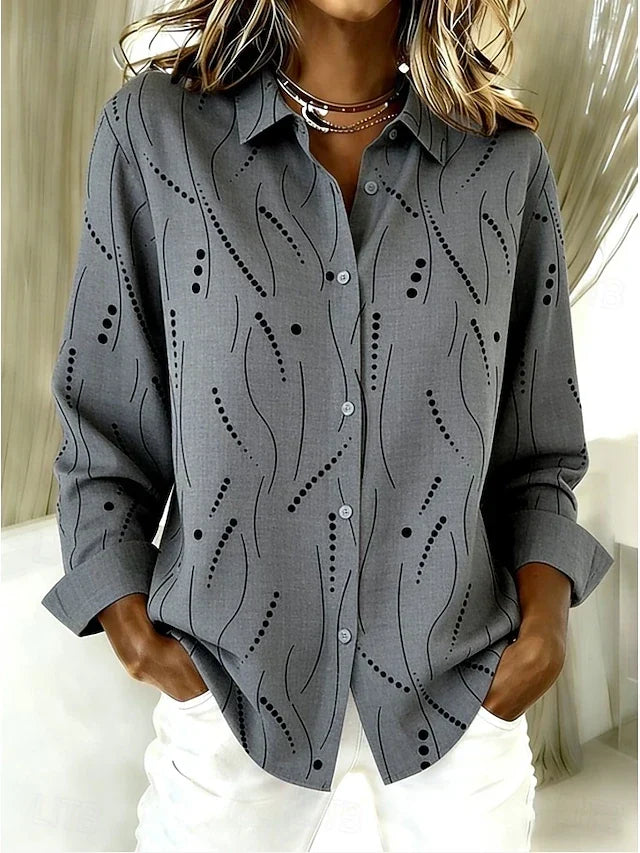 Blusa Pernella™ Casual con Estampado de Líneas Punteadas