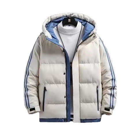 Darío | Chaqueta Acolchada para Hombre con Capucha y Rayas en las Mangas