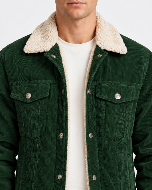 Diego | Chaqueta de Pana con Cuello de Borreguito para Hombre