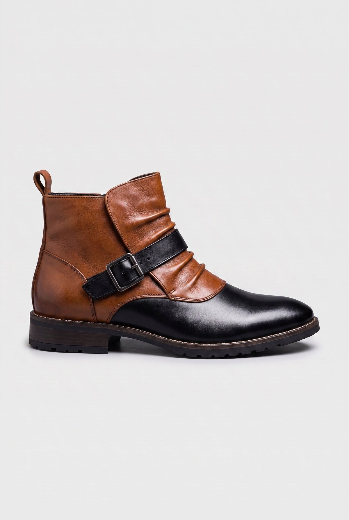 Botines de hombre efecto piel con hebilla - imagen 5