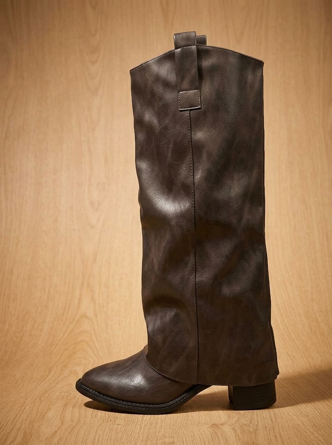 Felicidad | Botas Altas Estilo Cowboy Efecto Piel con Caña Ancha