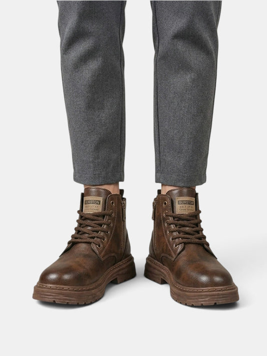 Gervasio | Botas de Hombre Resistentes al Agua con Cordones y Cremallera