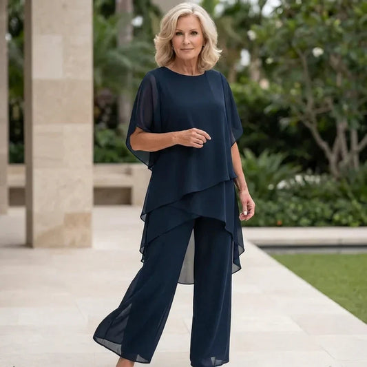 Iris | Conjunto — Blusa Asimétrica y Pantalón Pierna Ancha