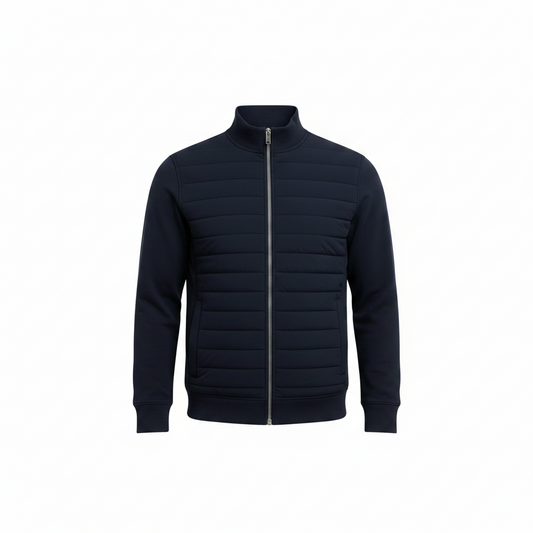 Inocencio | Chaqueta Híbrida Acolchada con Cuello Alto para Hombre - Azul marino