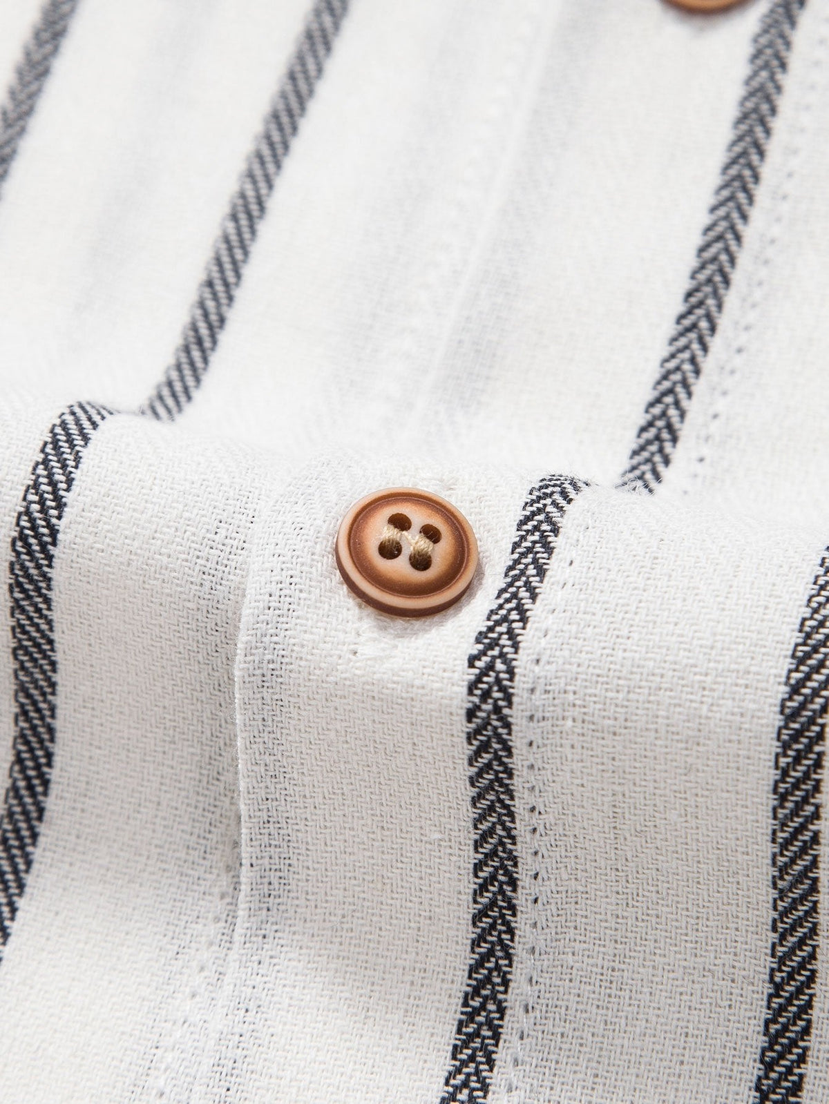 Camisa Abotonada a Rayas de Mezcla de Algodón