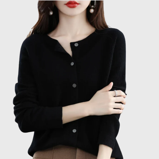 Cárdigan de Punto Fino Tacto Merino con Botones - vista 2