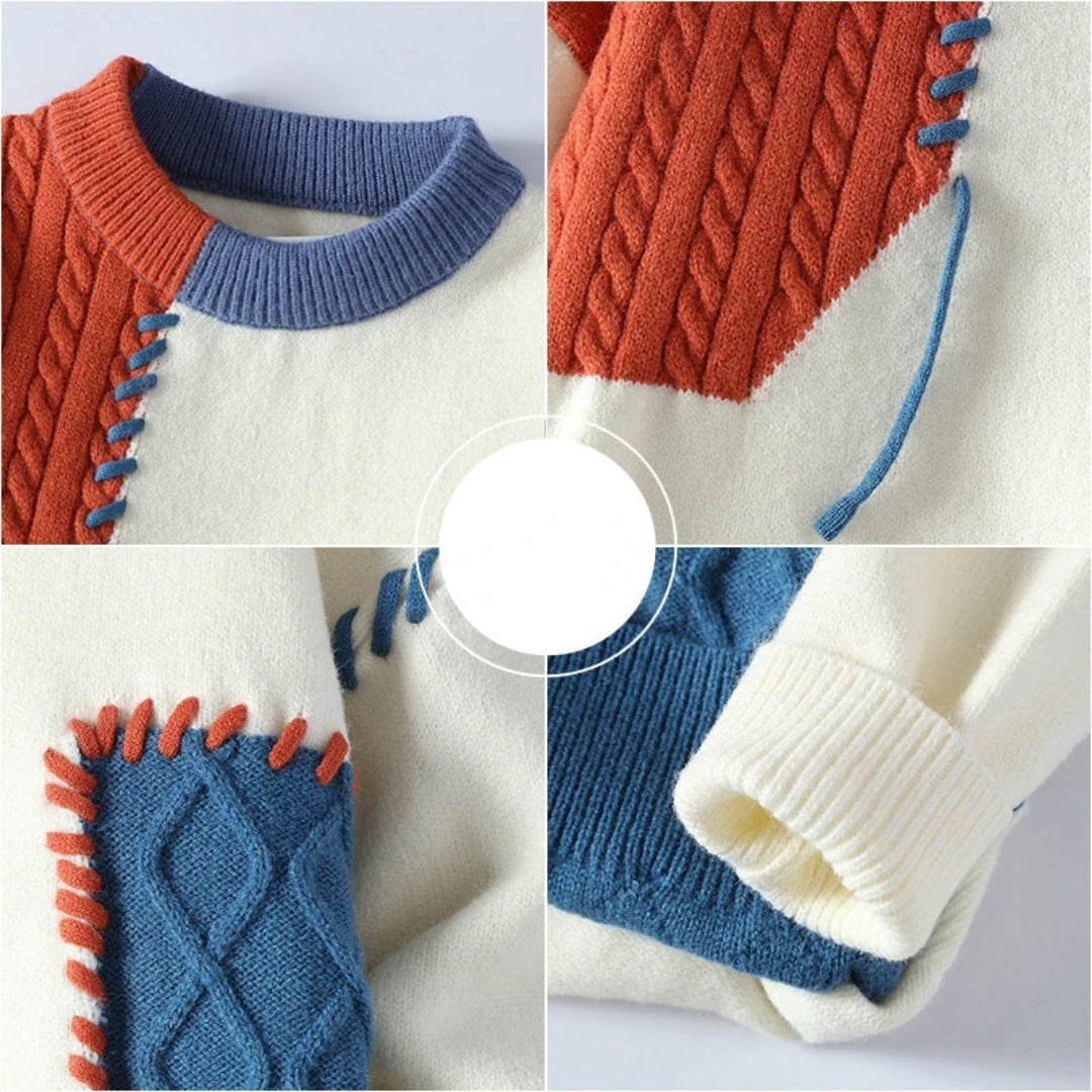 Nuño | Jersey de Punto Patchwork con Ochos para Hombre