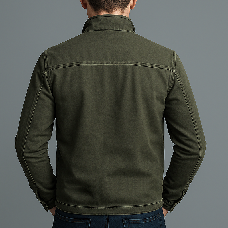 Field jacket hombre algodón vintage militar oliva