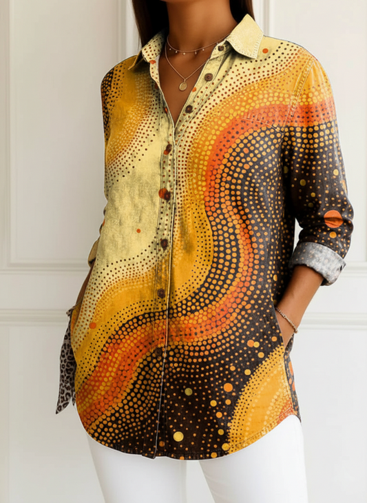 Astrid | Blusa con Estampado de Ondas