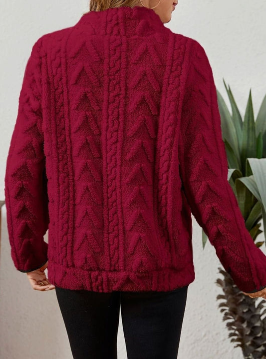 Sudadera polar mujer media cremallera bolsillo canguro