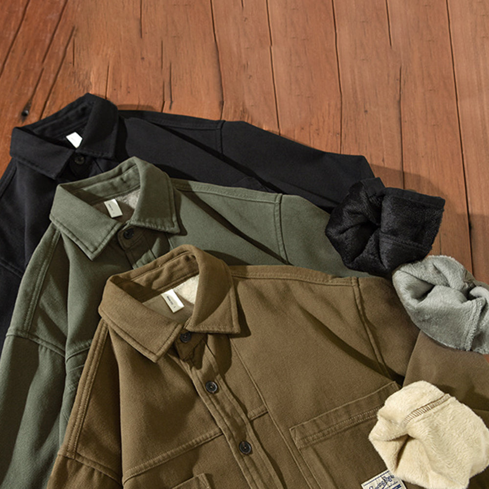 Sobrecamisa polar cargo hombre cálida otoño