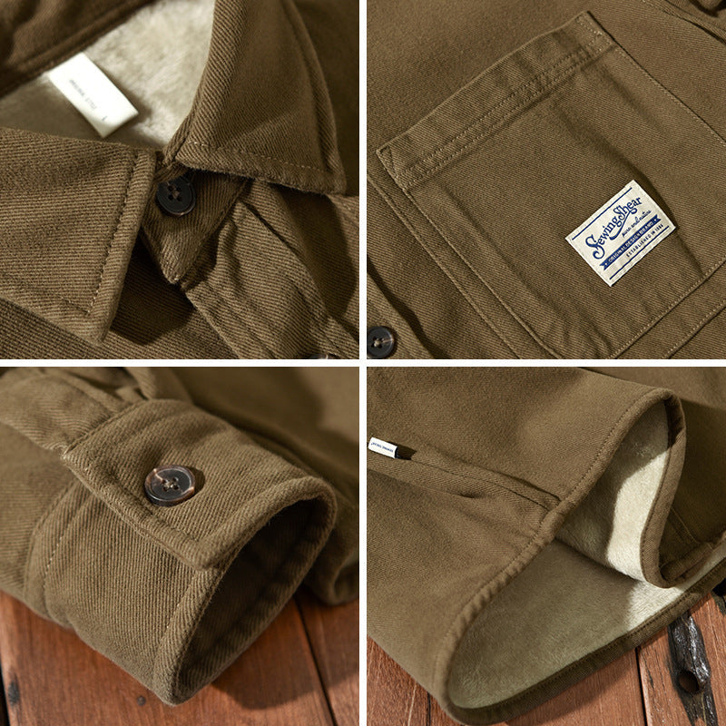 Sobrecamisa polar cargo hombre cálida otoño