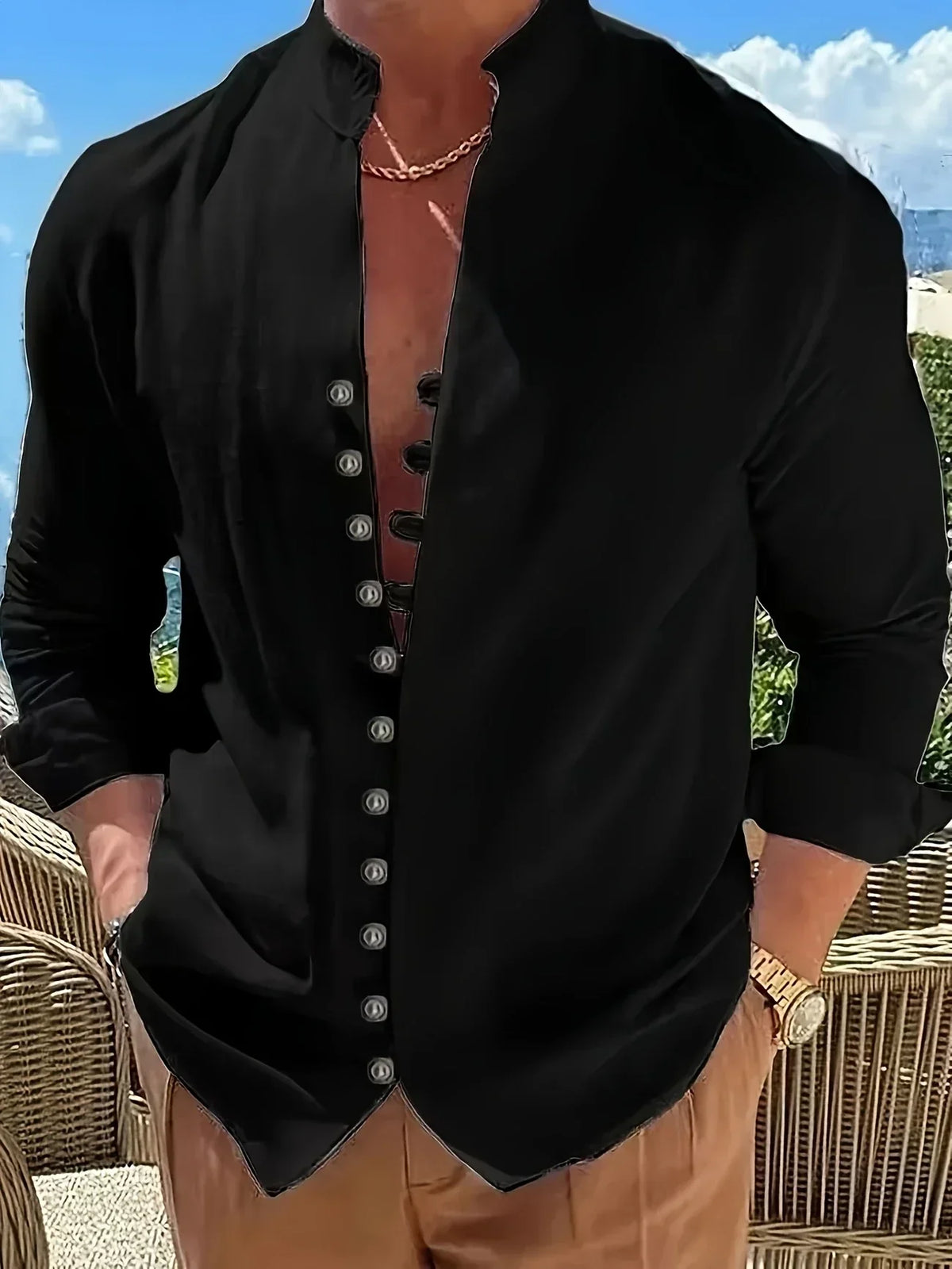 Azel | Camisa Ligera de Algodón de Manga Larga