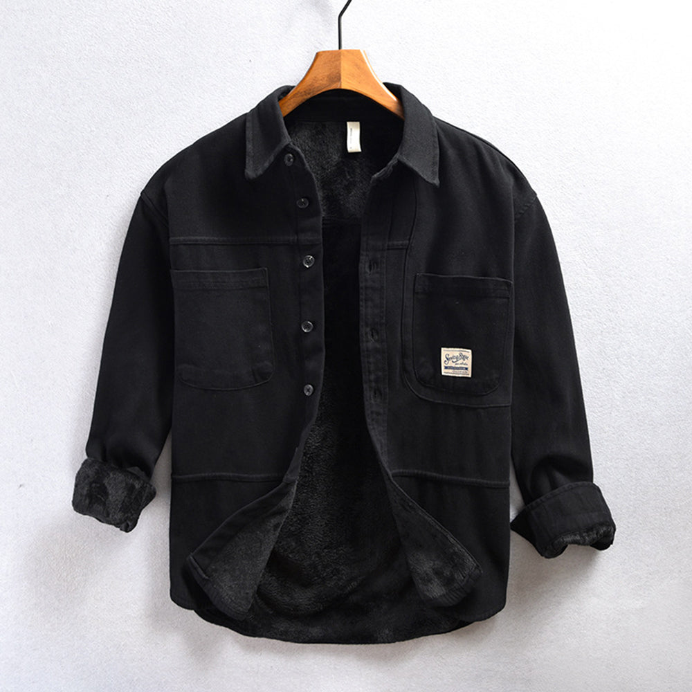 Sobrecamisa polar cargo hombre cálida otoño