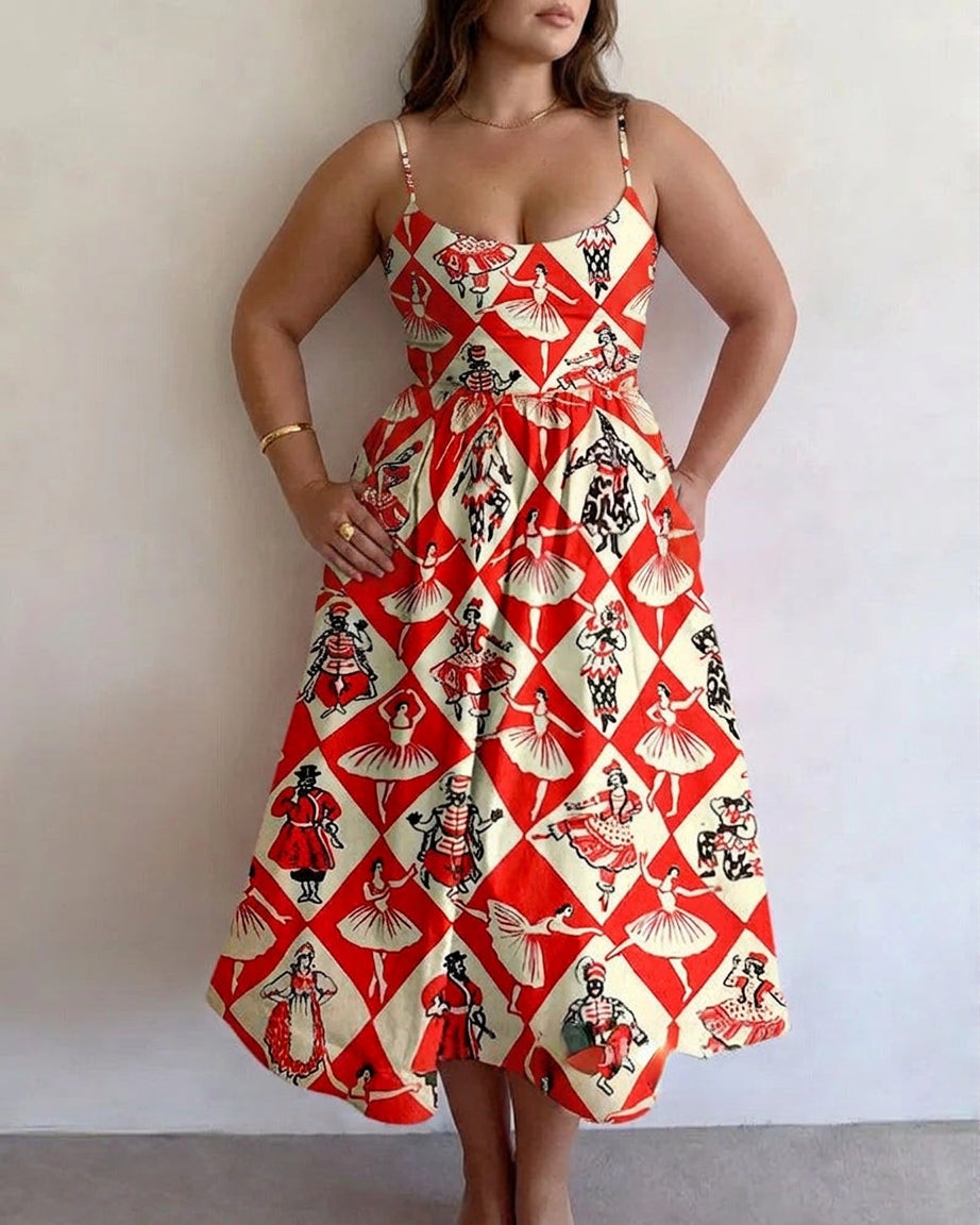 Virella | Vintage Carousel Vestido Midi