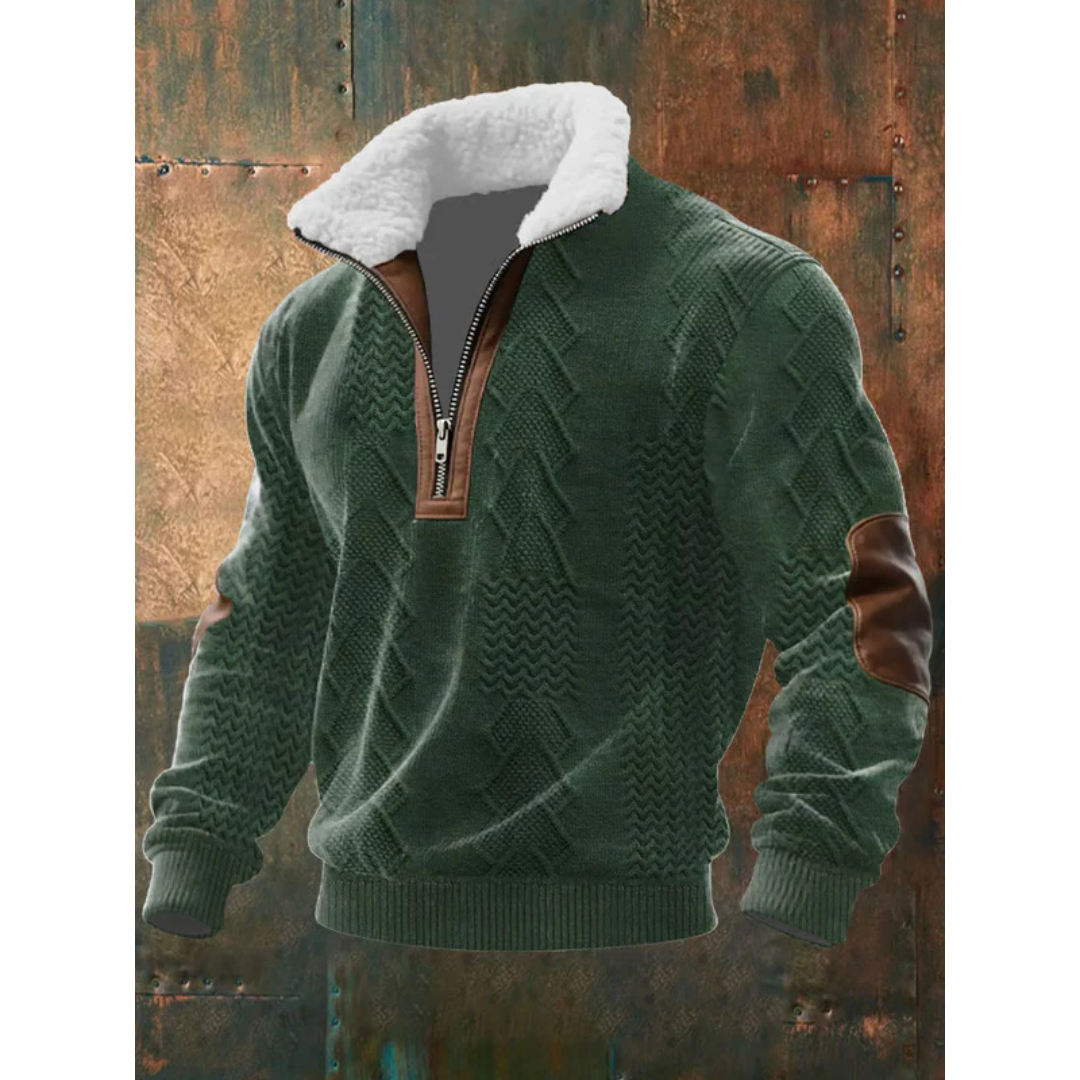 Jersey polar cuello alto hombre con cremallera