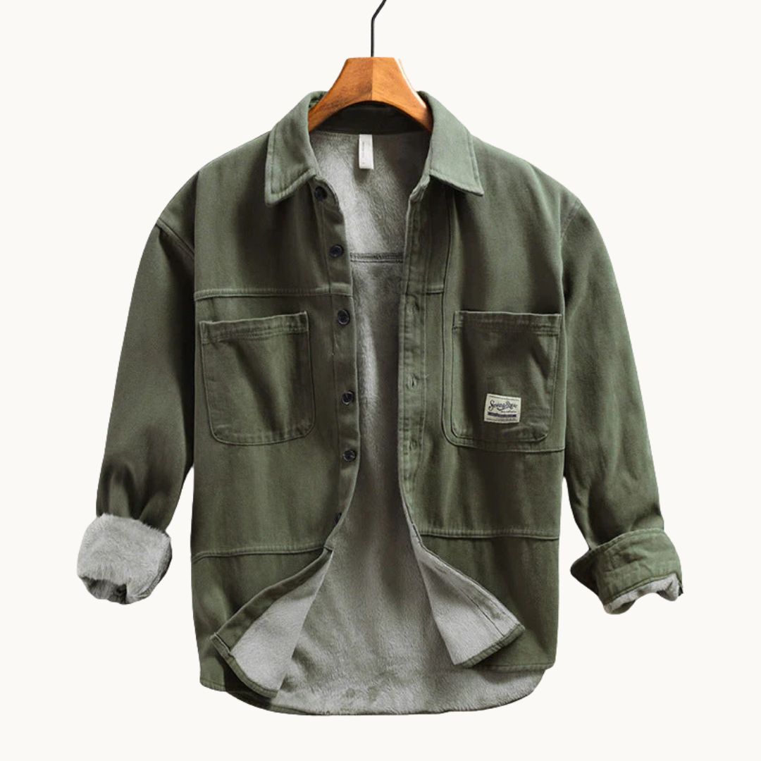 Sobrecamisa polar cargo hombre cálida otoño