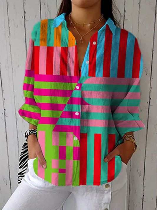 Nanna | Blusa Alegre con Rayas Expresivas