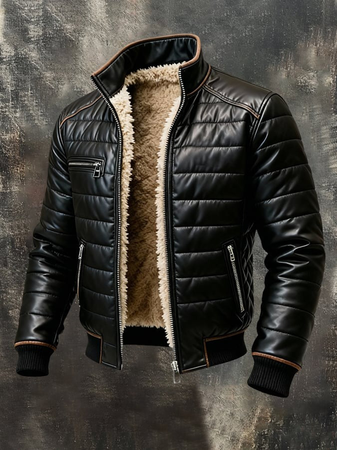 Chaqueta cuello alto hombre corte refinado