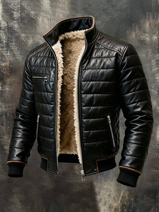 Chaqueta cuello alto hombre corte refinado