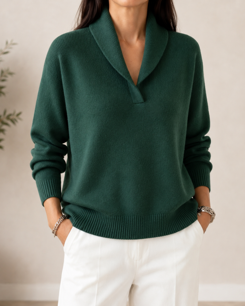 Jersey cuello pico mujer de punto suave