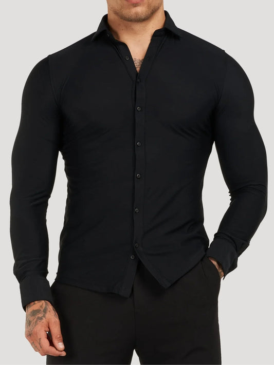Camisa vestir hombre elástica antiarrugas