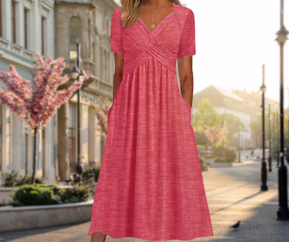 Amalia | Vestido Midi Elegante con Silueta Cruzada