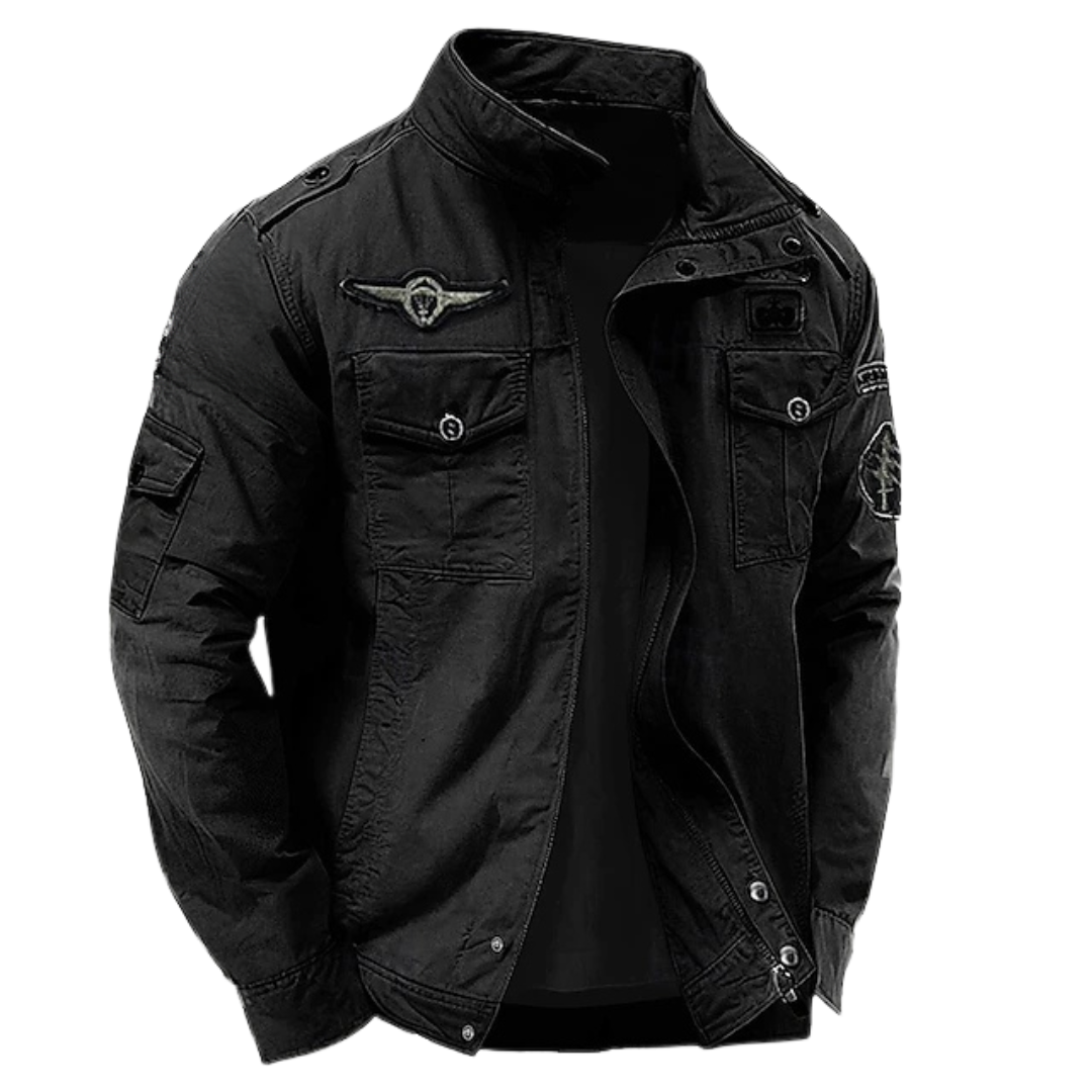 Chaqueta militar hombre estructurada con bolsillos