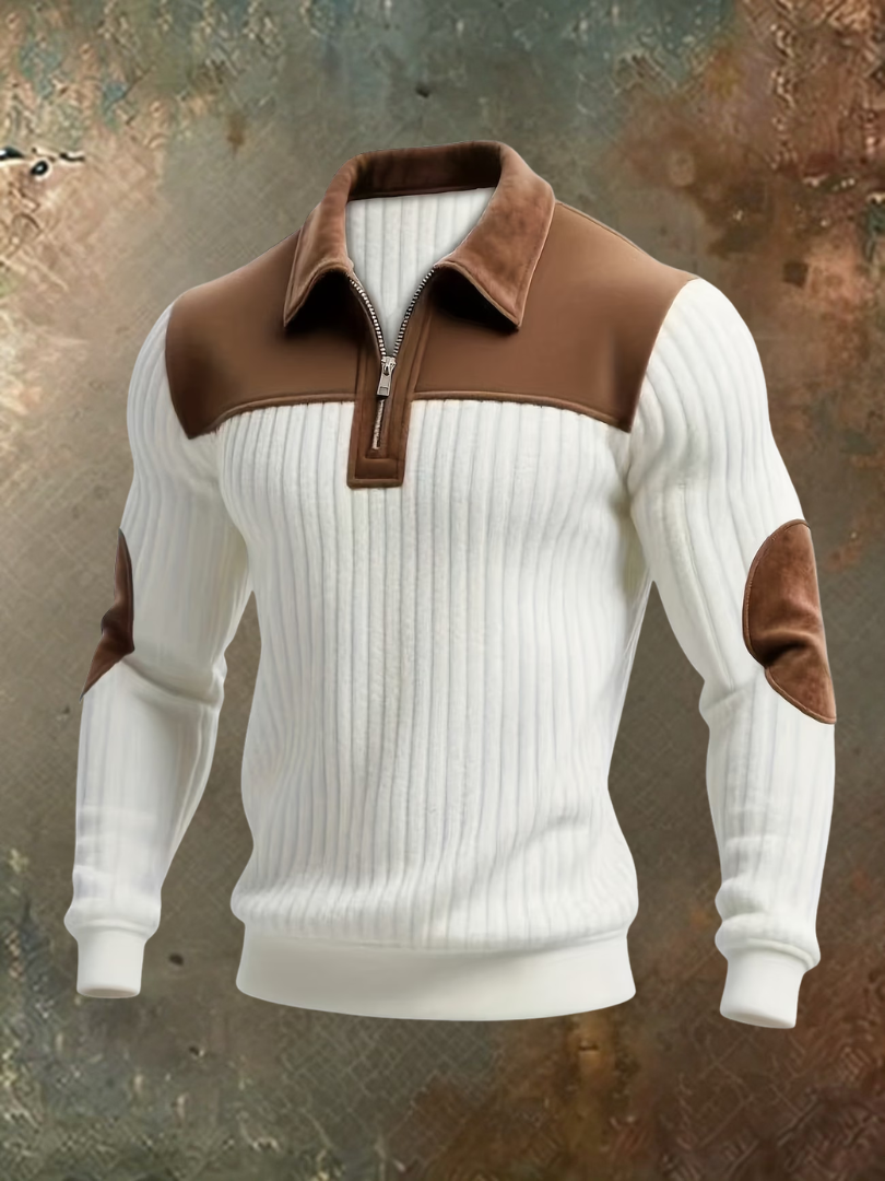 Jersey hombre de lujo con detalles efecto ante