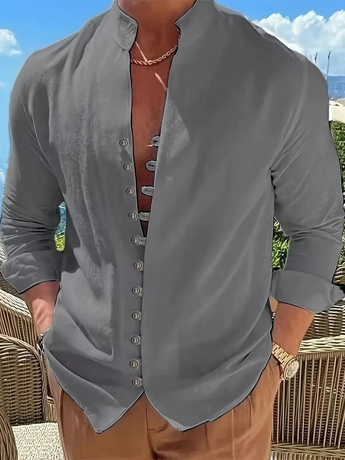 Azel | Camisa Ligera de Algodón de Manga Larga