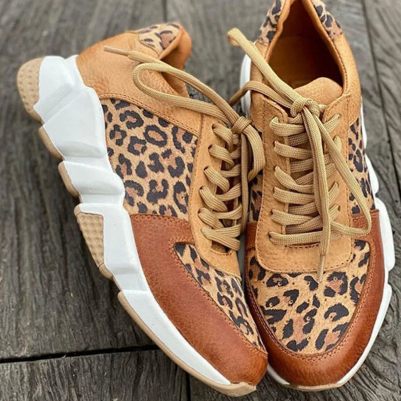 Zapatillas leopardo mujer cómodas con amortiguación