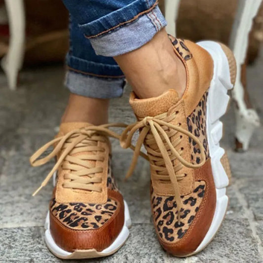 Zapatillas leopardo mujer cómodas con amortiguación