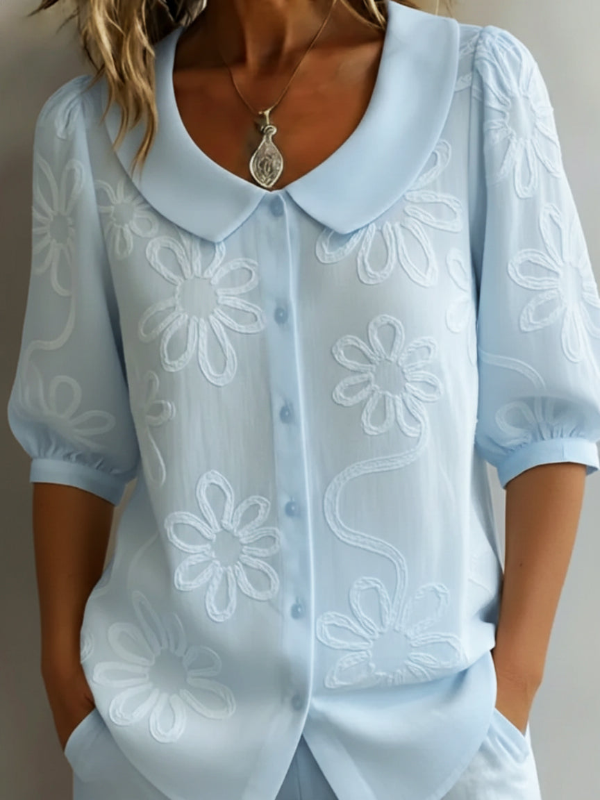Camille | Blusa Ligera Floral de Elegancia Natural