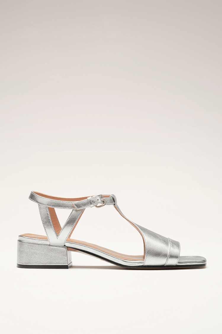 Sandalias tiras mujer metalizadas efecto piel verano