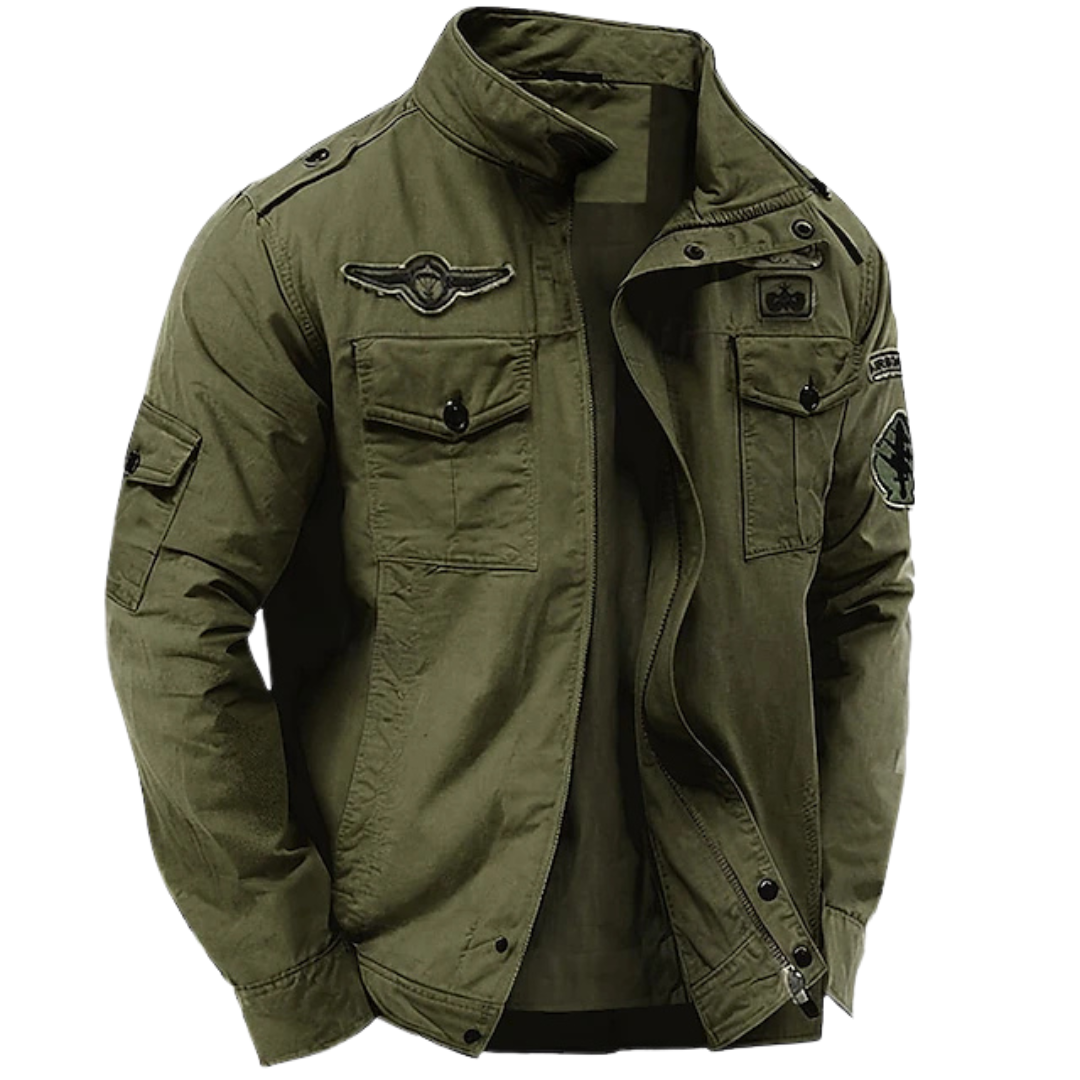 Chaqueta militar hombre estructurada con bolsillos