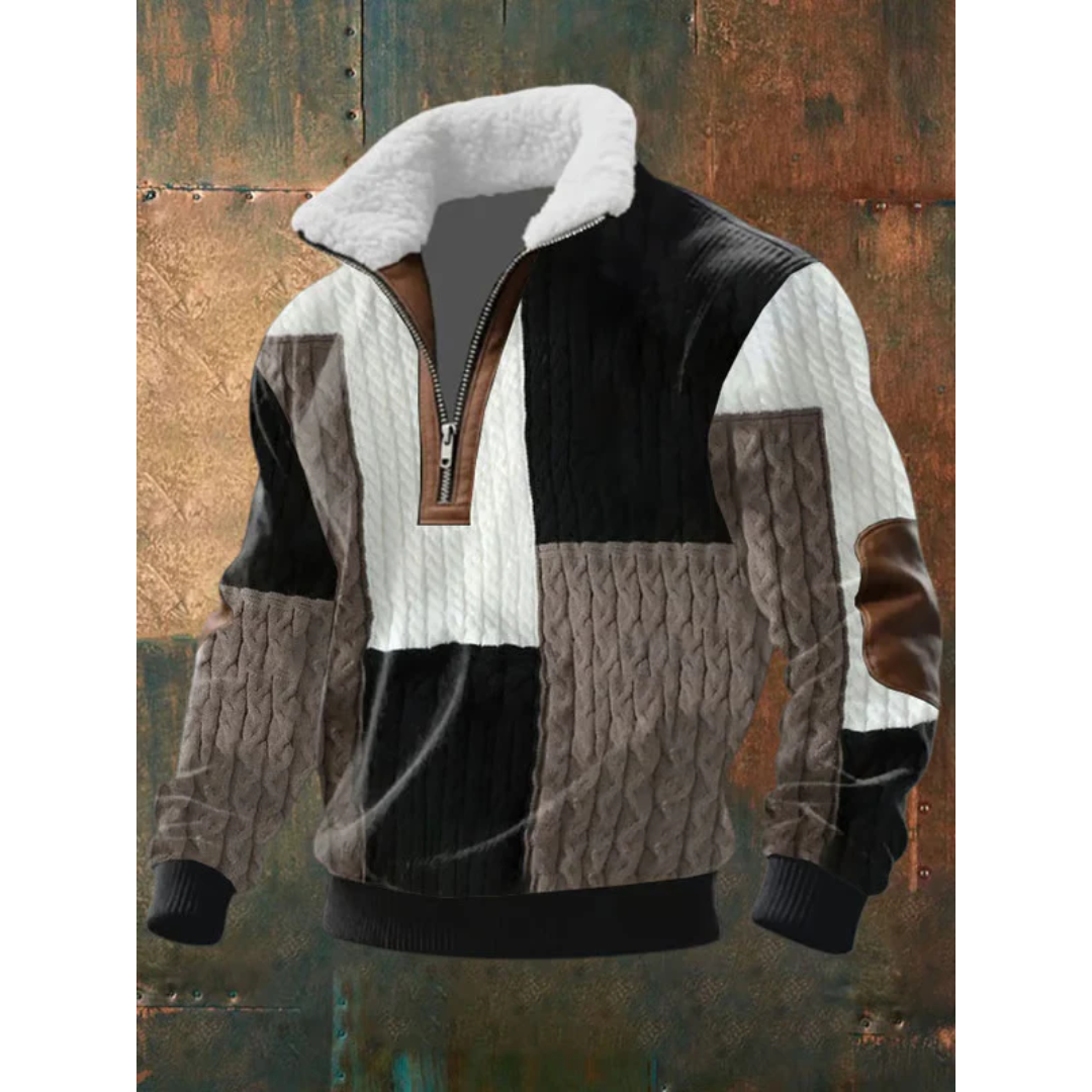 Jersey polar cuello alto hombre con cremallera