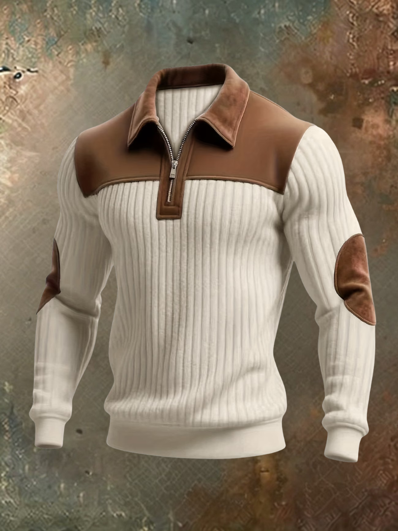 Jersey hombre de lujo con detalles efecto ante