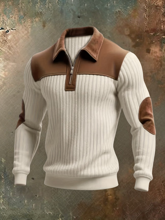 Jersey hombre de lujo con detalles efecto ante