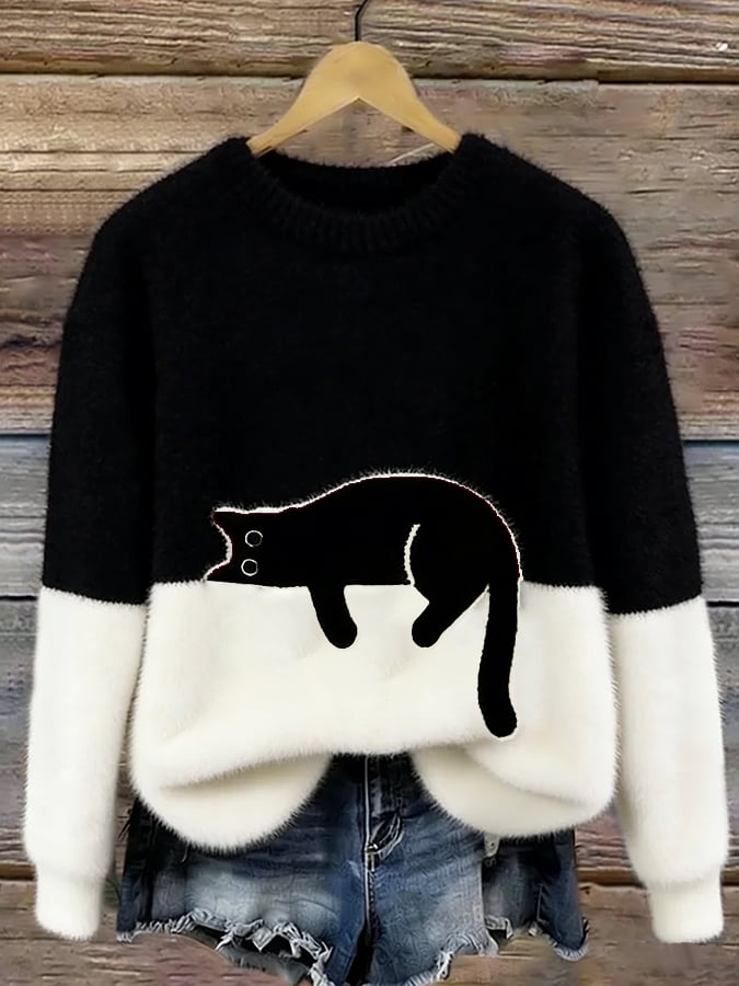Jersey oversize mujer suave con motivo divertido