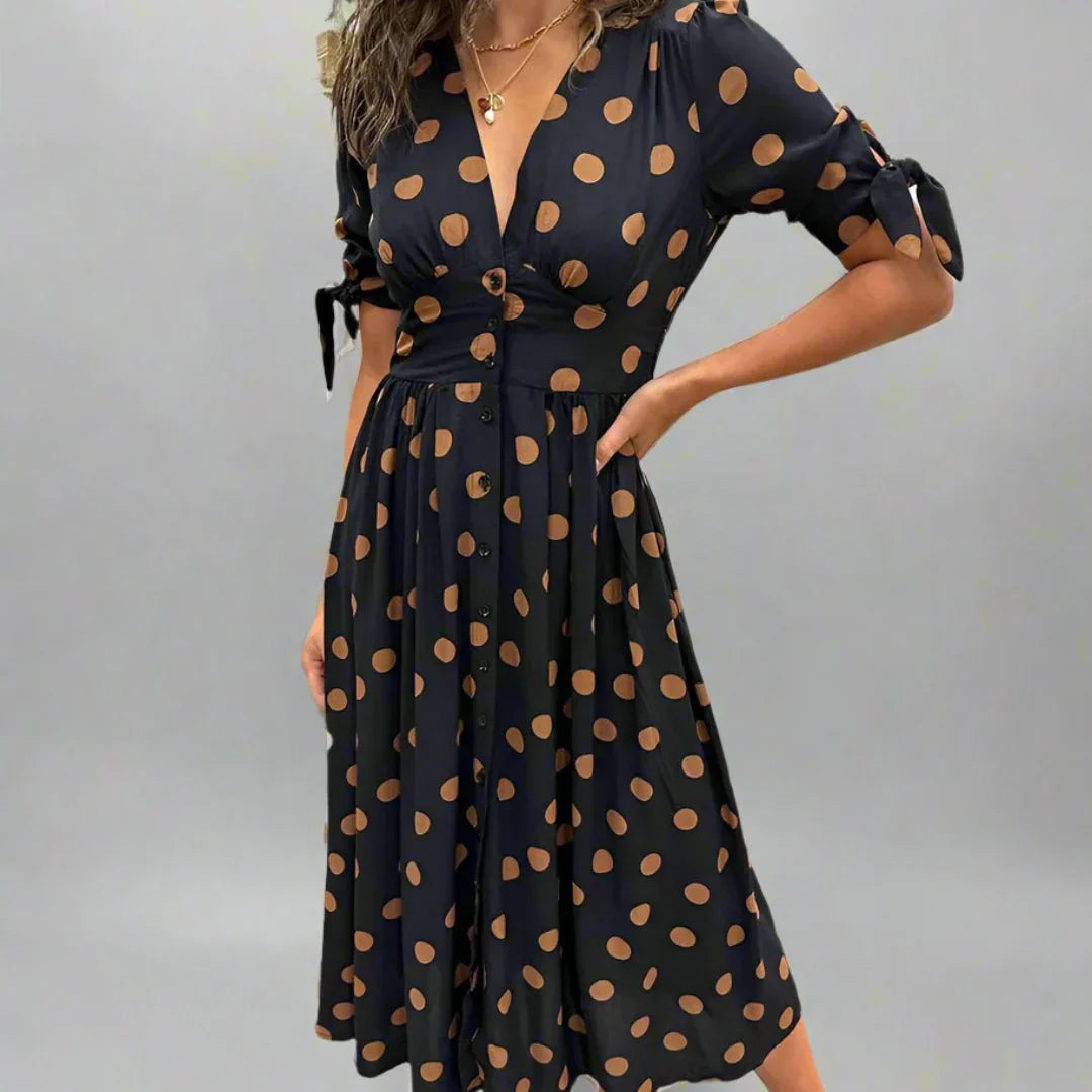 Valentina | Vestido Moderno de Lunares