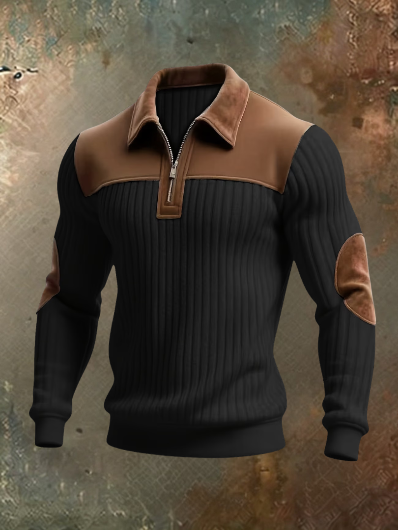 Jersey hombre de lujo con detalles efecto ante