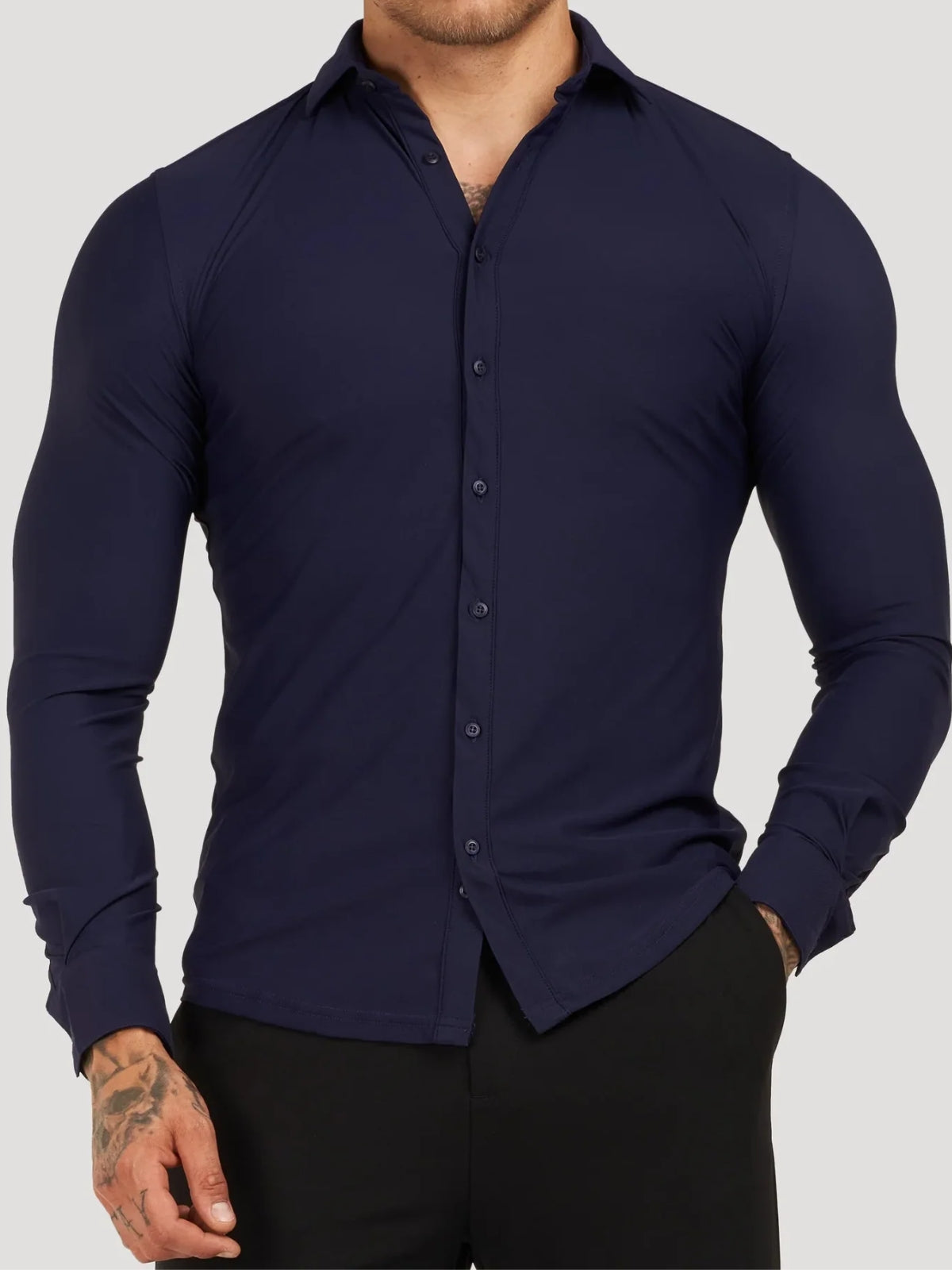 Camisa vestir hombre elástica antiarrugas