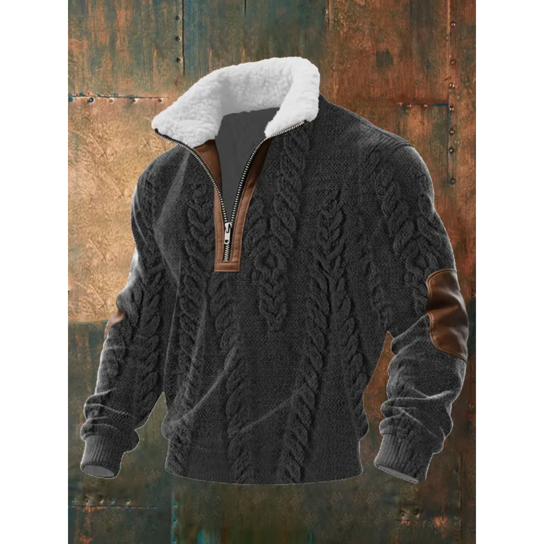 Jersey polar cuello alto hombre con cremallera